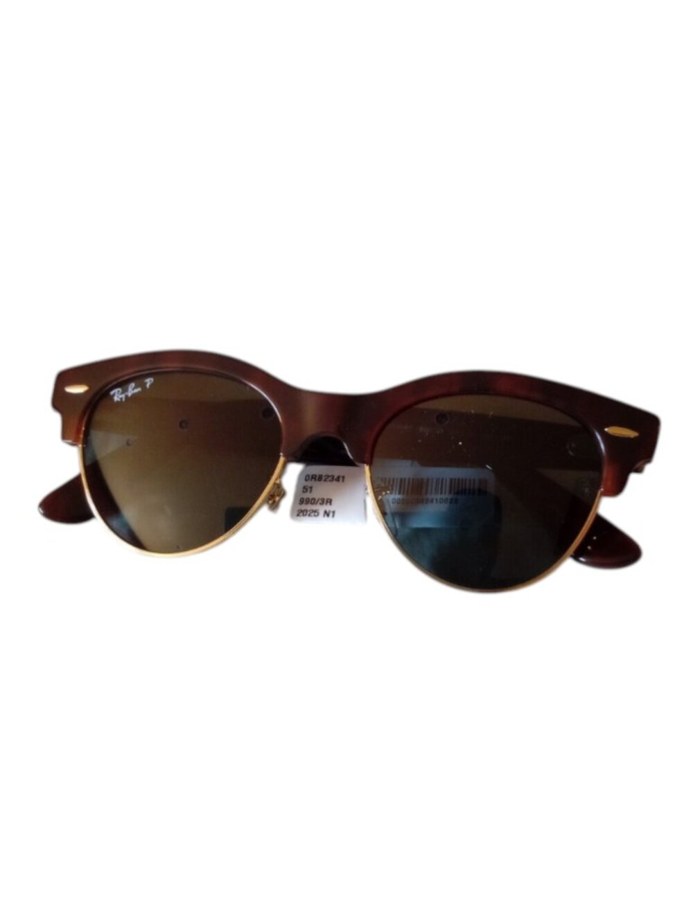 NEW RAY-BAN RB2341 Clubmaster Way 990/3R Red Havana Sunglasses 51mm